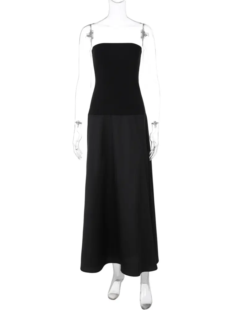 Mozision Off-shoulder Strapless Sexy Maxi Dress For Women Gown Solid Fashion Backless Sleeveless High Waist Bodycon Long Dress