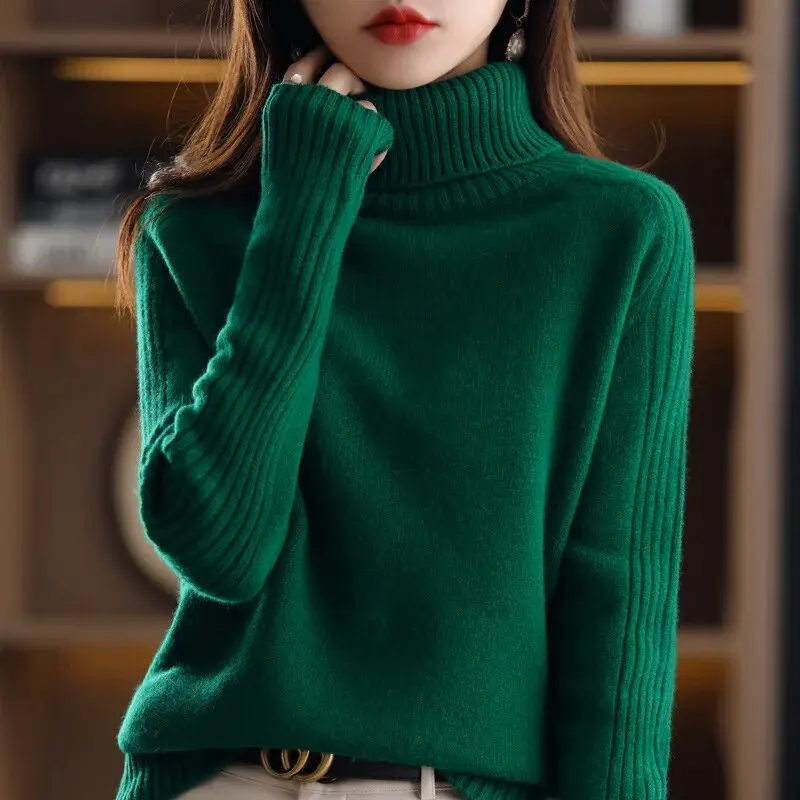 High-collar Flocked Thick Autumn Winter Women Underwear Stylish Top Knitted Base Shirt Winter Thick