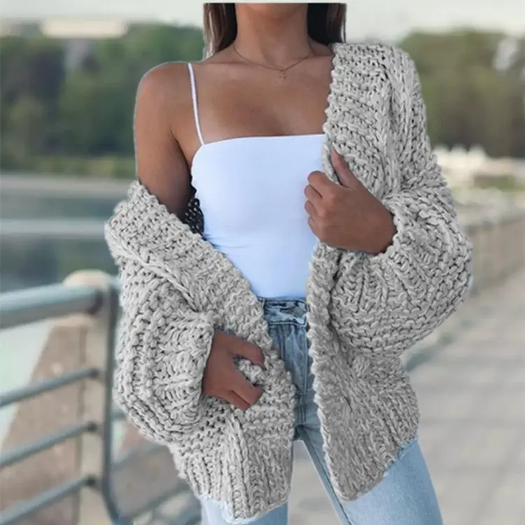 Cardigan Women Sweaters new cardigan batwing long-sleeved plush loose outside knit sweaters women fashion