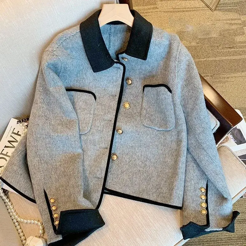 Woolen Jacket For Women Thick Socialite Elegant Versatile Clothing New Spring 2024 Fashion Trend Jacket