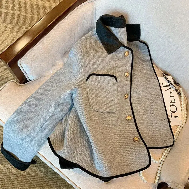 Woolen Jacket For Women Thick Socialite Elegant Versatile Clothing New Spring 2024 Fashion Trend Jacket