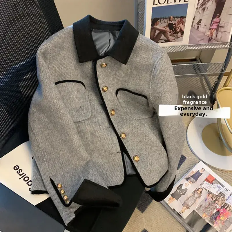 Woolen Jacket For Women Thick Socialite Elegant Versatile Clothing New Spring 2024 Fashion Trend Jacket