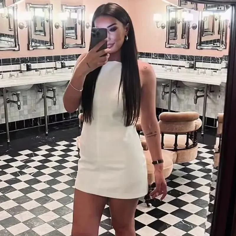 Fashion Summer Dresses 2025 Womens Dresses Bodycon Sleeveless Mini Dress White Red Blue Black Yellow Dress Vacation Dresses