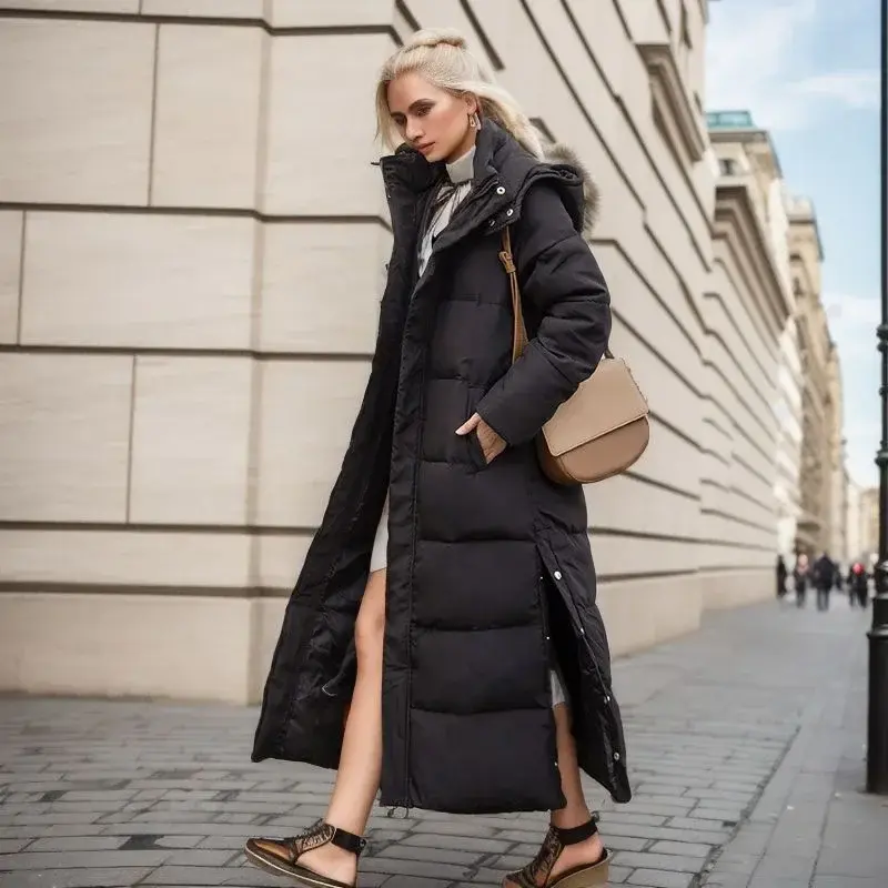 Hooded Feather Coats Winter Jackets for Women 2024 Korean Women's Down Jacket Thicken Long Down Coats Puffer Jacket Woman Coat
