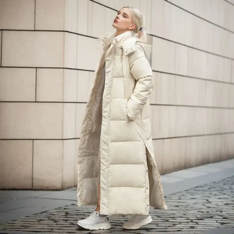 Hooded Feather Coats Winter Jackets for Women 2024 Korean Women's Down Jacket Thicken Long Down Coats Puffer Jacket Woman Coat