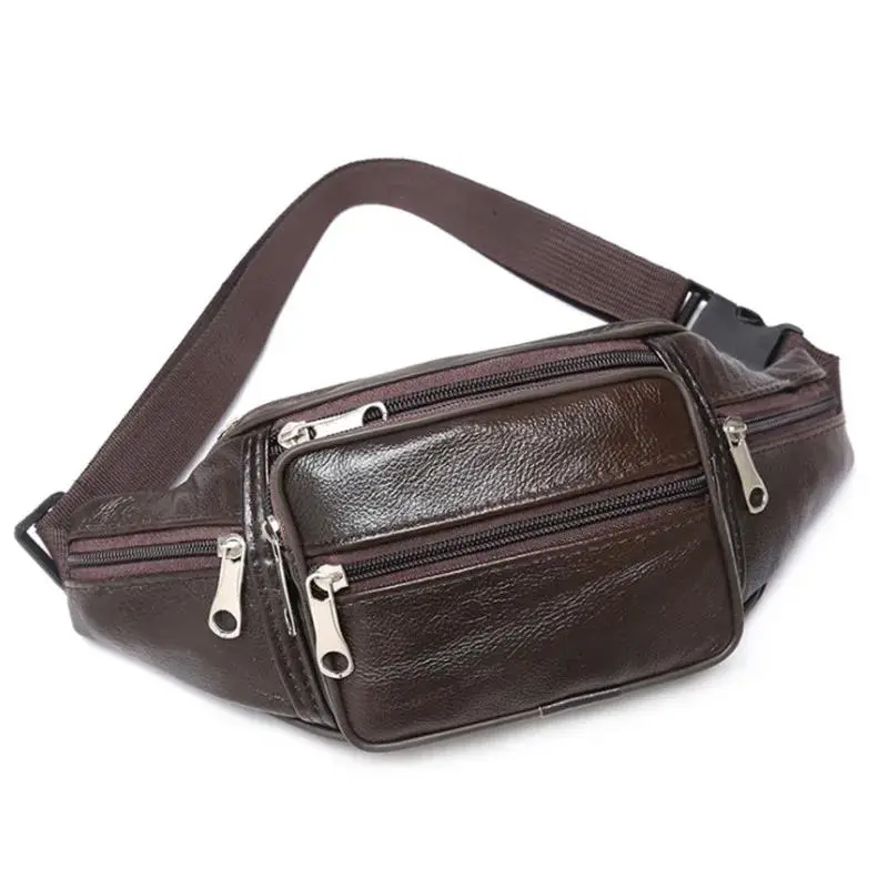 Men's Waist Pack PU Leather Bag Belt Male Artificial Fanny Fashion Luxury Small Shoulder Bags For Men