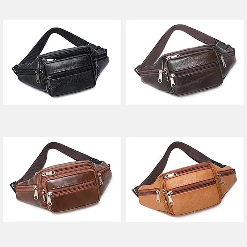 Men's Waist Pack PU Leather Bag Belt Male Artificial Fanny Fashion Luxury Small Shoulder Bags For Men