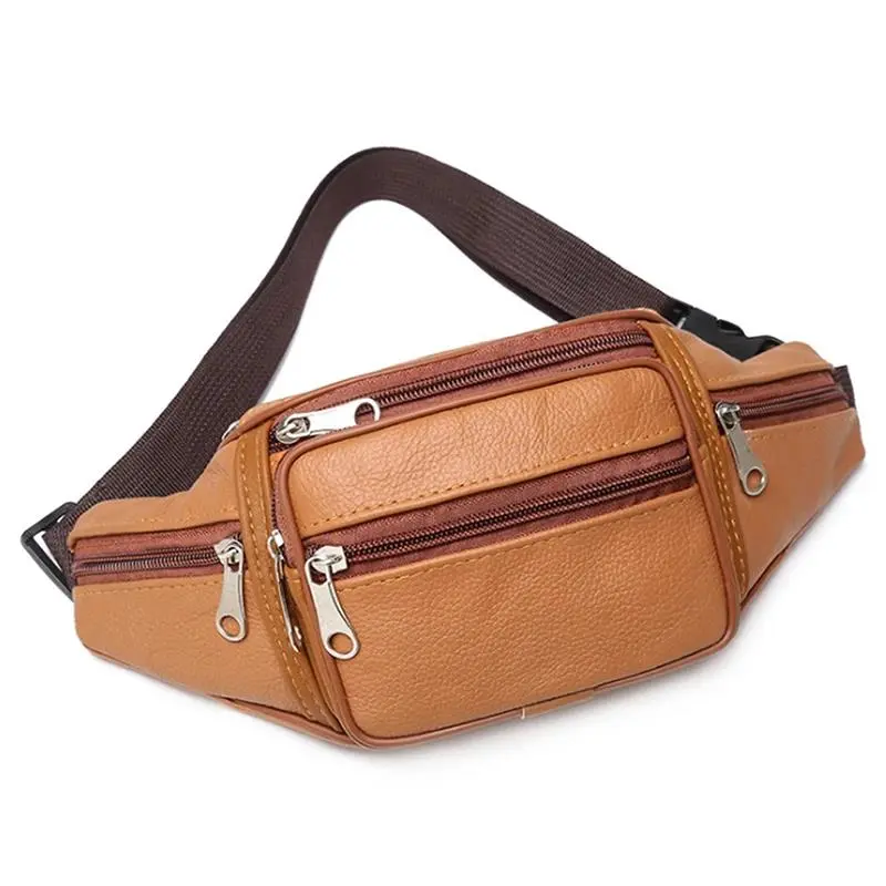 Men's Waist Pack PU Leather Bag Belt Male Artificial Fanny Fashion Luxury Small Shoulder Bags For Men