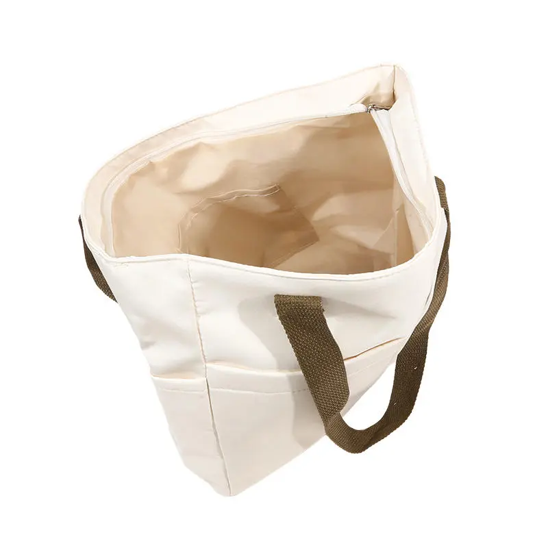 1Pc Women's Tote Bag Canvas Sewing Thread Large Capacity Advanced Sense Handbag Convenient Practical Female's Commuter