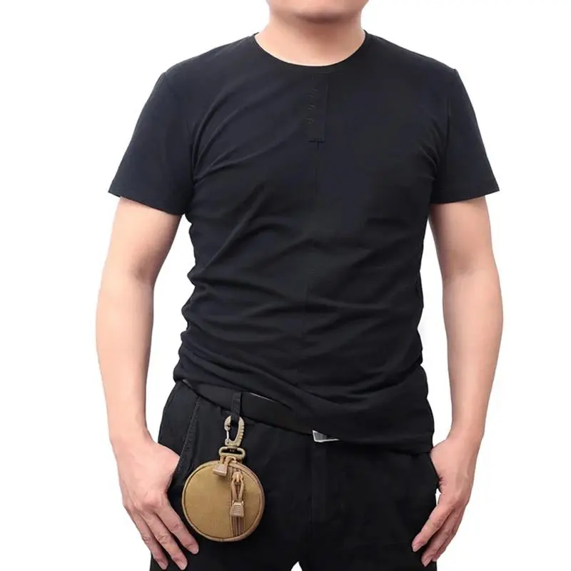 2025 NewNew Round Tactical Wallet Pouch Portable Coin Key Pocket For Hunt Waist With Clip Outdoor Accessories Bag EDC Purse