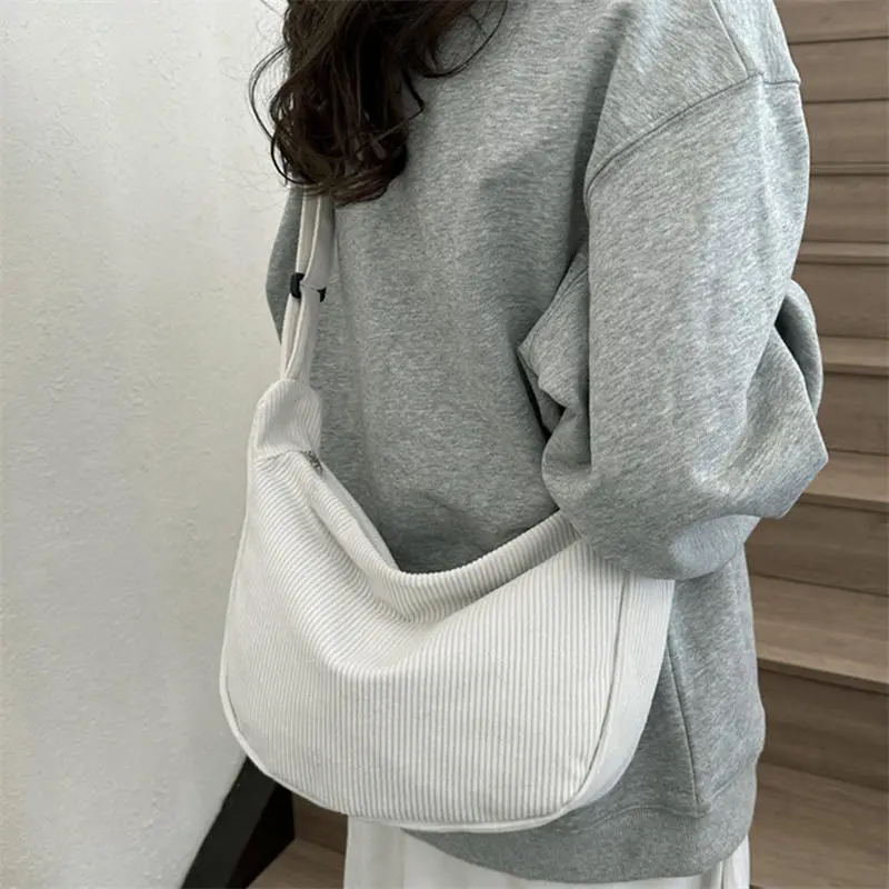 Solid Color  Crossbody Bag Fashion Korean Casual Shoulder Large Capacity Lazy Style Handbag Women