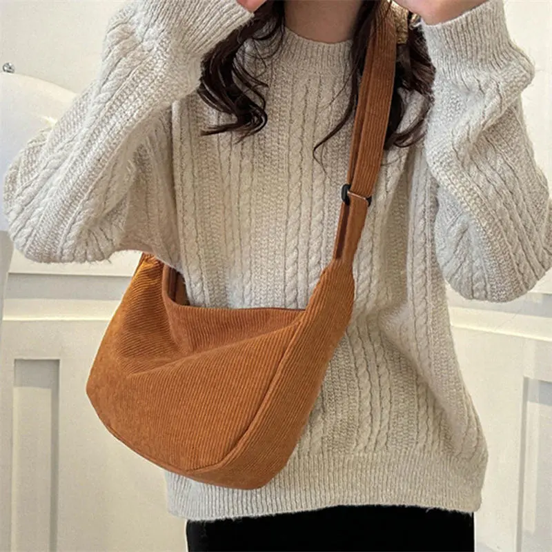 Solid Color  Crossbody Bag Fashion Korean Casual Shoulder Large Capacity Lazy Style Handbag Women