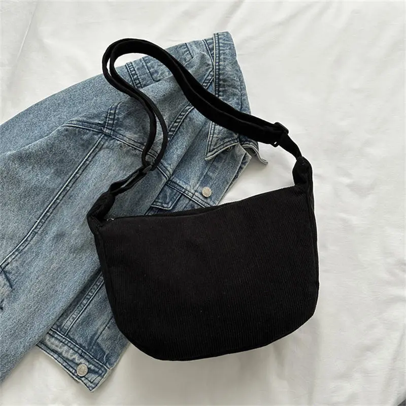 Solid Color  Crossbody Bag Fashion Korean Casual Shoulder Large Capacity Lazy Style Handbag Women