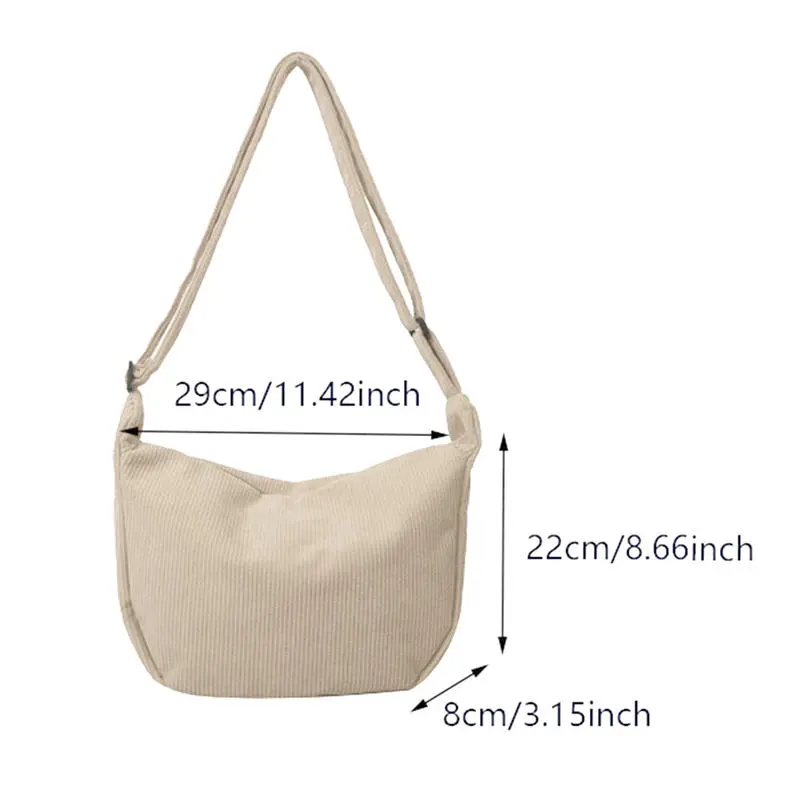 Solid Color  Crossbody Bag Fashion Korean Casual Shoulder Large Capacity Lazy Style Handbag Women