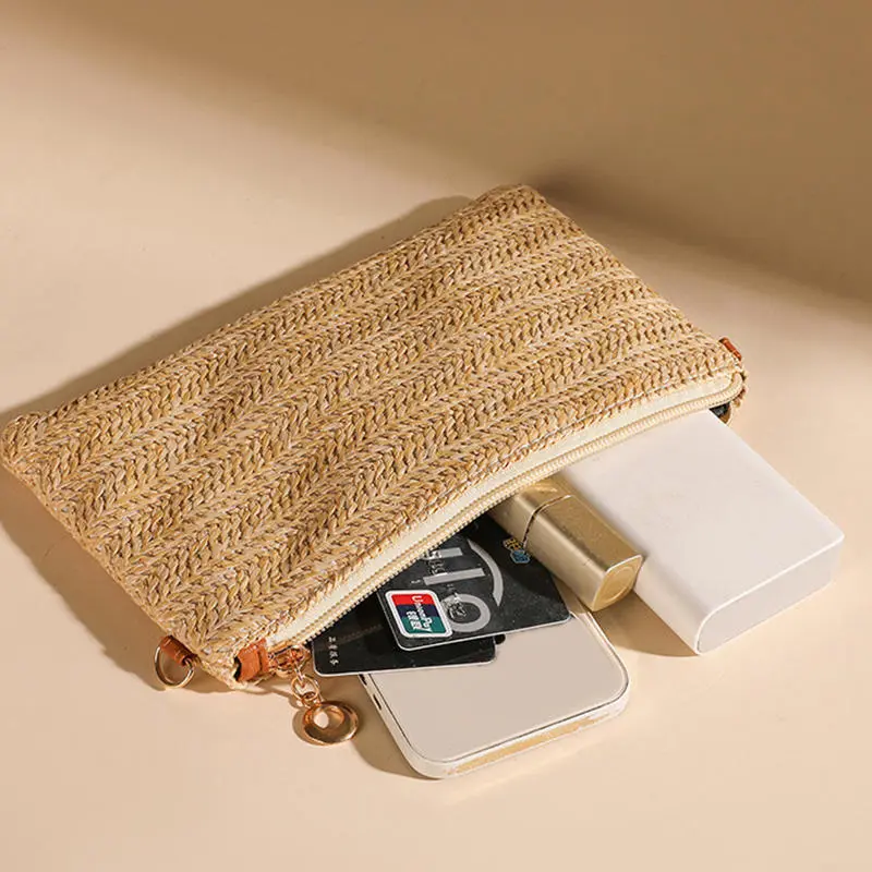 Summer Casual Chain Strap Crossbody Bags For Daily Used Simple Design Straw Shoulder Bag Women Ladies Handbags Day Clutch