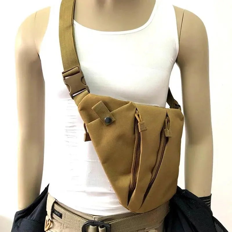 Tactical Gun Holster Military Storage Pistol Concealed Nylon Bag Anti-theft Men's Hunting Camo Right Shoulder Chest