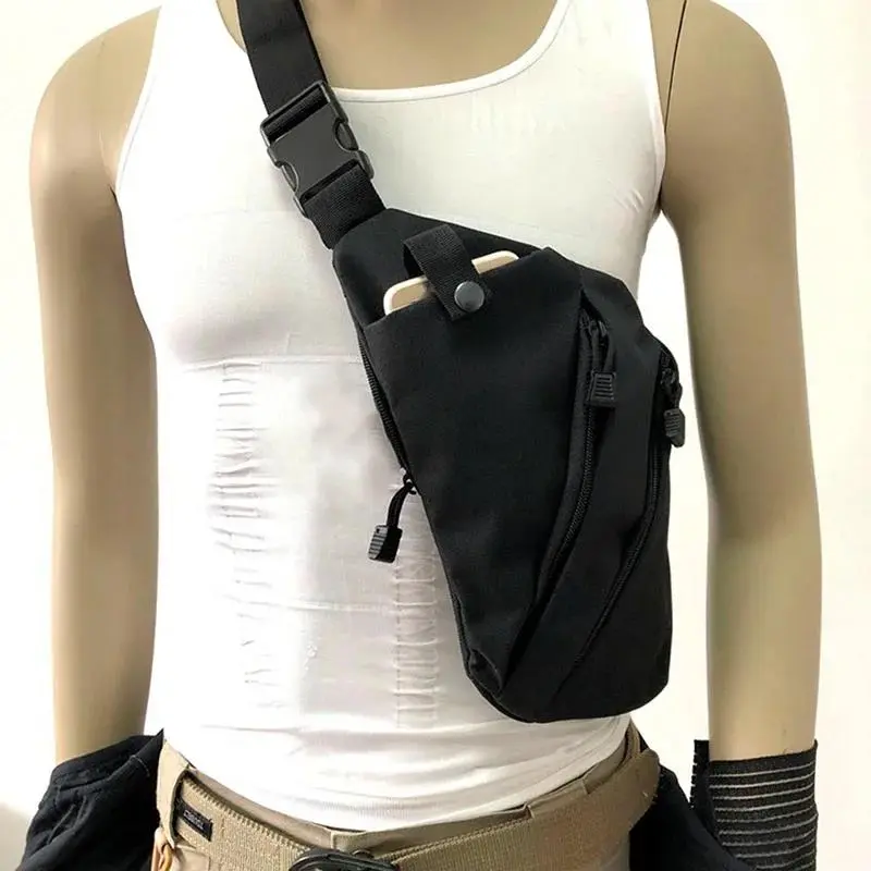 Tactical Gun Holster Military Storage Pistol Concealed Nylon Bag Anti-theft Men's Hunting Camo Right Shoulder Chest