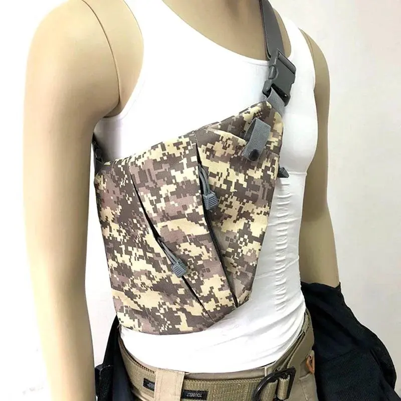 Tactical Gun Holster Military Storage Pistol Concealed Nylon Bag Anti-theft Men's Hunting Camo Right Shoulder Chest