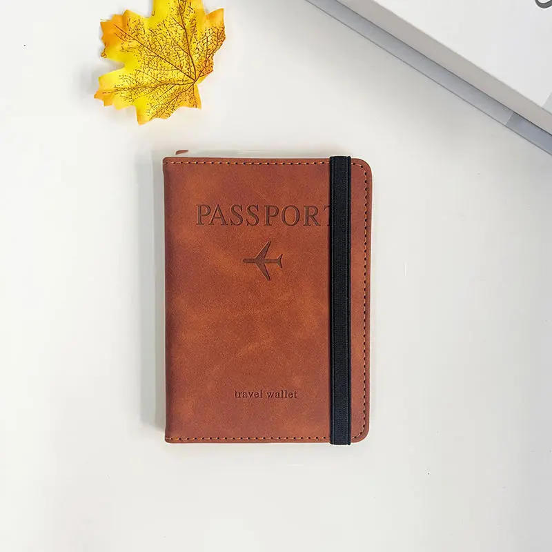 RFID Blocking Passport Holder Cover Travel Leather Wallet Case for Men Women Multi-Function ID Bank Card Accessories