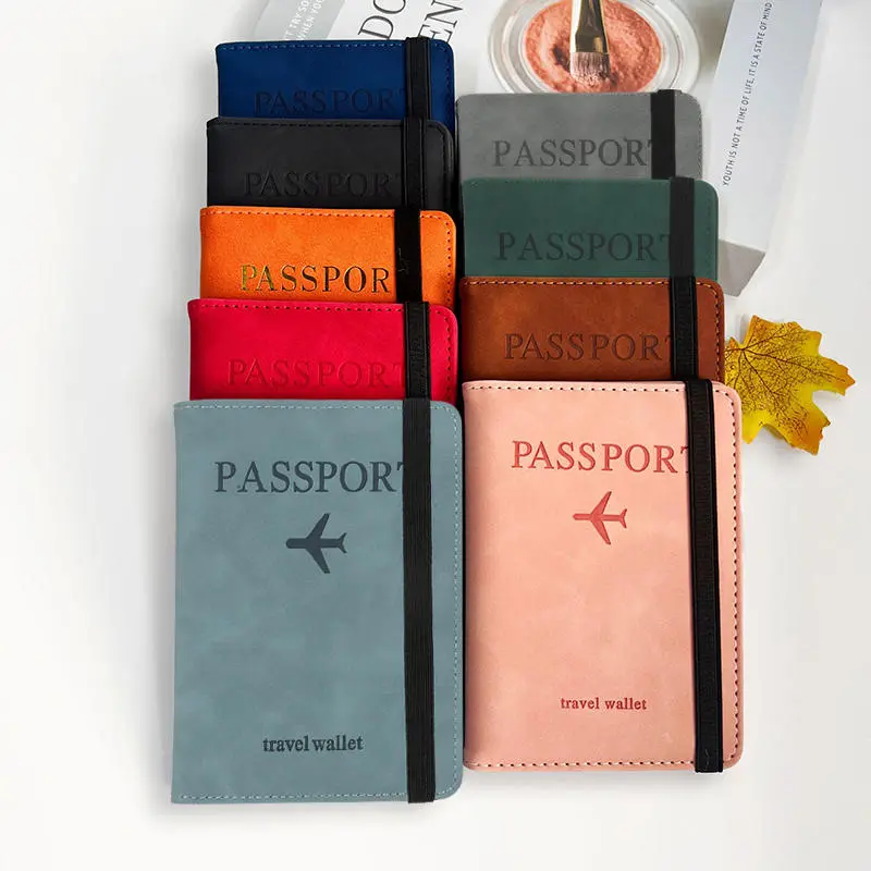 RFID Blocking Passport Holder Cover Travel Leather Wallet Case for Men Women Multi-Function ID Bank Card Accessories