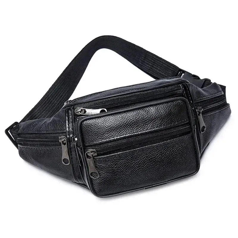 2025 NewPractical PU Leather Bag Waist Belt Male Artificial Fanny Pack Fashion Luxury Small Shoulder Bags For Men
