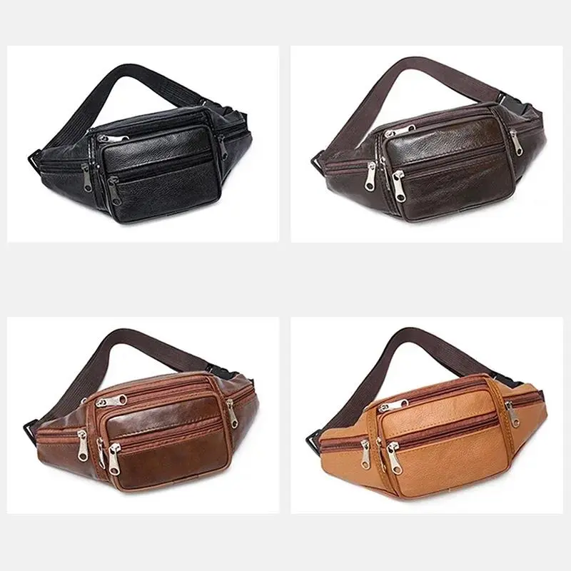 2025 NewPractical PU Leather Bag Waist Belt Male Artificial Fanny Pack Fashion Luxury Small Shoulder Bags For Men