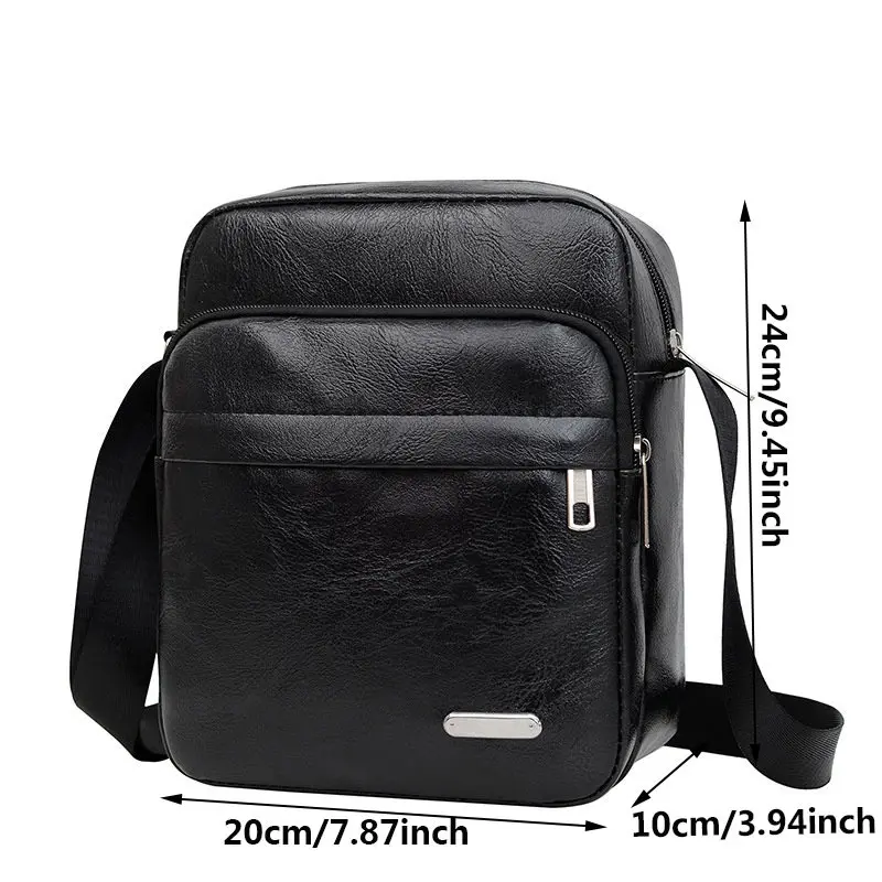 Men Crossbody Shoulder Bags Waterproof Vintage Handbags Large Capacity PU Leather Bag Man Messenger Tote