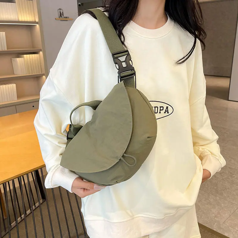 Bags Women's Fashion Dumpling Commuting Crossbody Versatile Canvas Tote Student School Mob