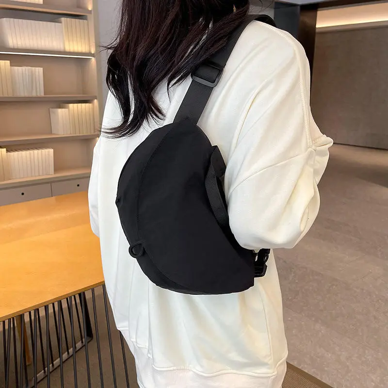 Bags Women's Fashion Dumpling Commuting Crossbody Versatile Canvas Tote Student School Mob