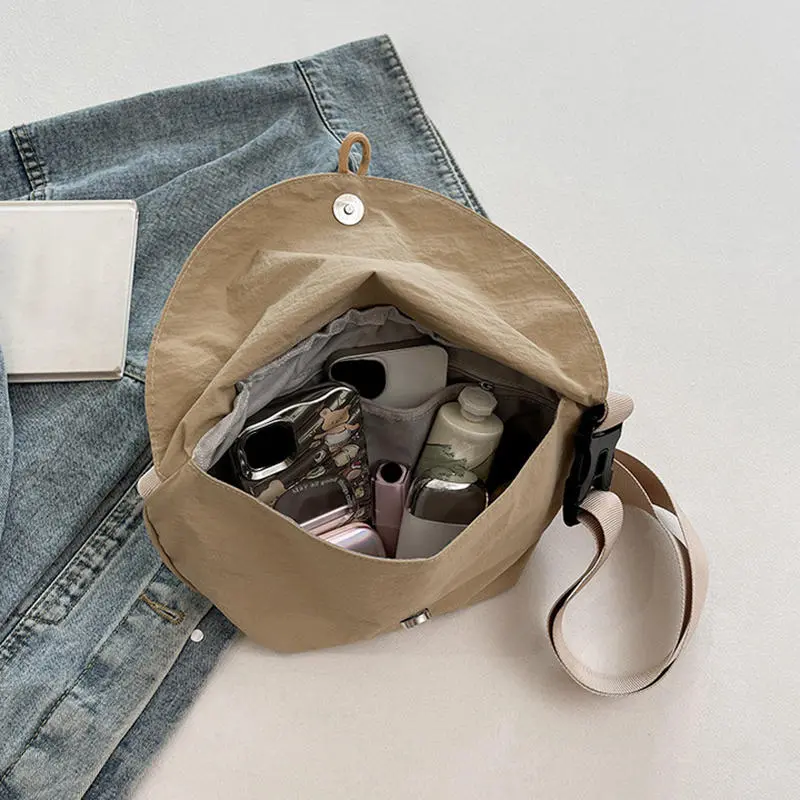 Bags Women's Fashion Dumpling Commuting Crossbody Versatile Canvas Tote Student School Mob