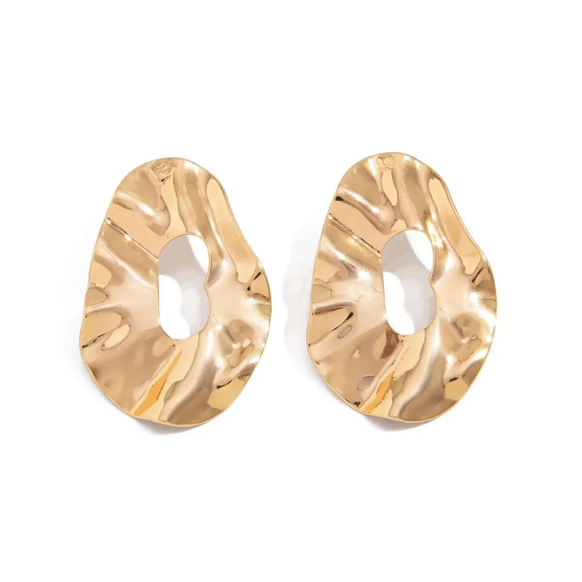 Ingemark Punk Goth Irregular Hollow Out Round Stud Earrings for Women 2025 New Trend Vintage Geometric Piercing Earrings Jewelry