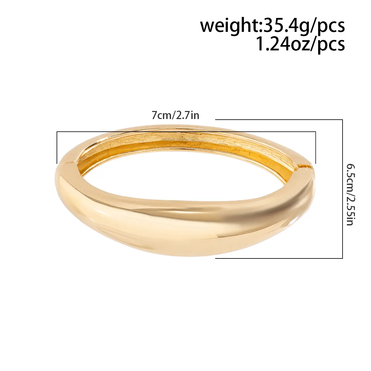 Ingemark Creative Punk Smooth Metal Bangle for Women Trend 2024 Vintage Arm Bracelet Armband Couple Grunge Jewelry Steampunk Men