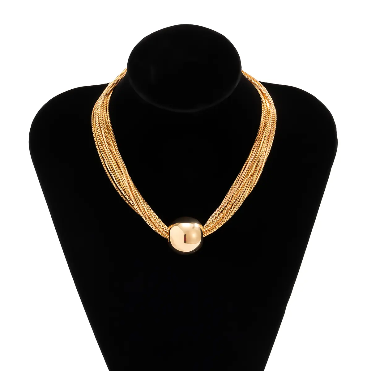 Ingemark Gothic Twisted Chunky Chain Necklace for Women Vintage Big Ball Pendant Choker Clavicle Link Grunge Jewelry Steampunk
