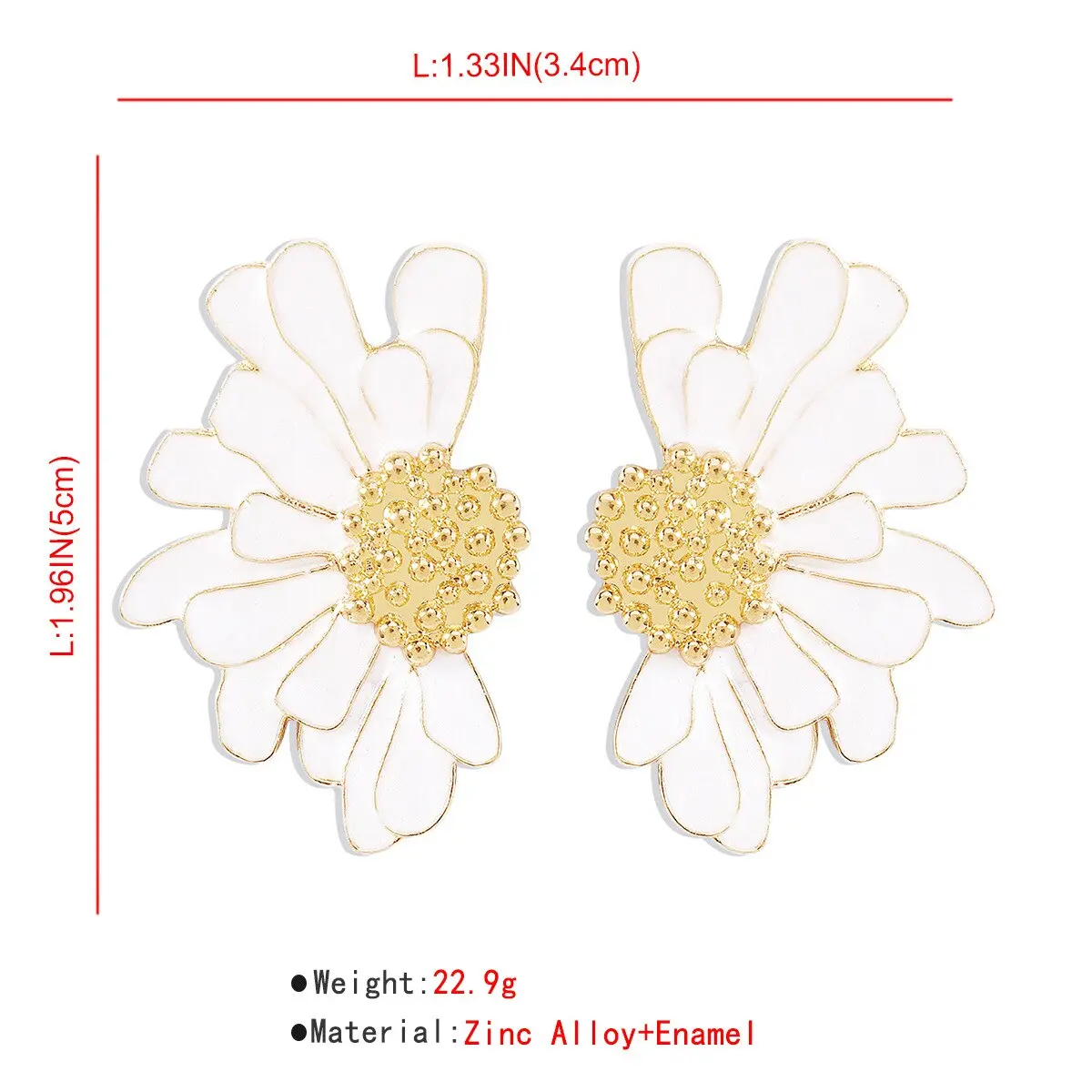 Boho Colorful Big Flower Petal Irregular Stud Earring for Women Trendy Kpop Sweet Piercing Earring Ear Y2K Jewelry Accessories