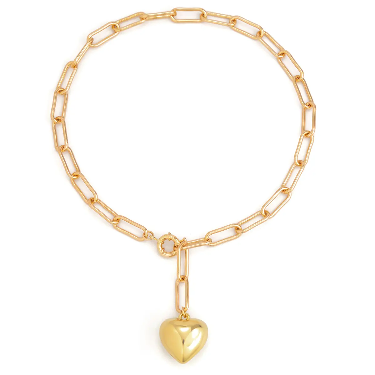 Unique Goth Love Heart Pendant Choker Necklace for Women Collares Vintage Adjustable Clasp Chain Grunge Jewelry Steampunk Men