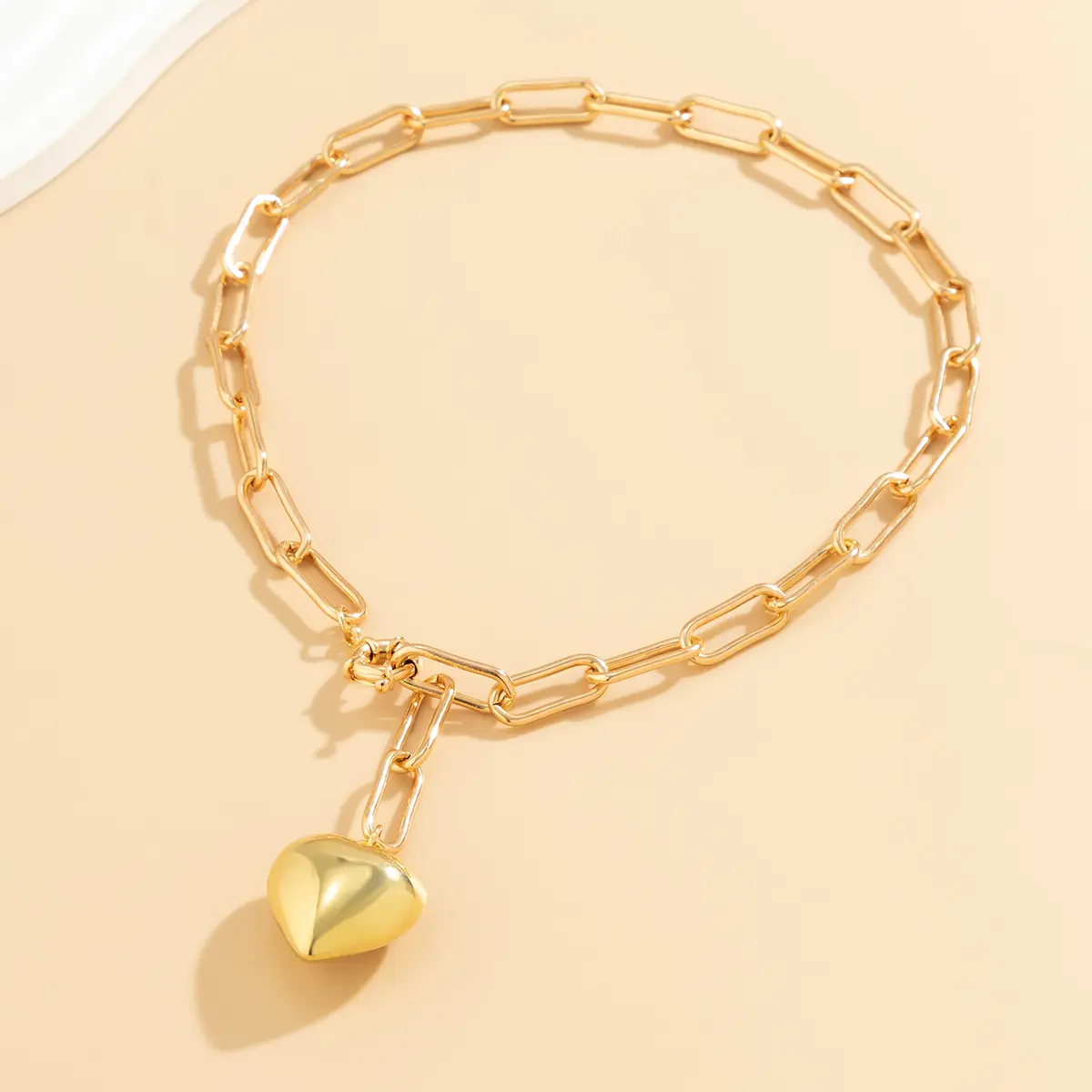 Unique Goth Love Heart Pendant Choker Necklace for Women Collares Vintage Adjustable Clasp Chain Grunge Jewelry Steampunk Men