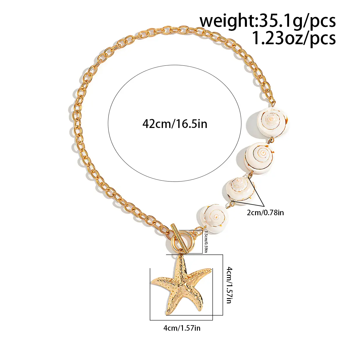 Ingemark Punk Vintage Starfish Conch OT Buckle Pendant Choker Necklace for Women Summer Boho Imitation Pearl Choker Y2K Jewelry