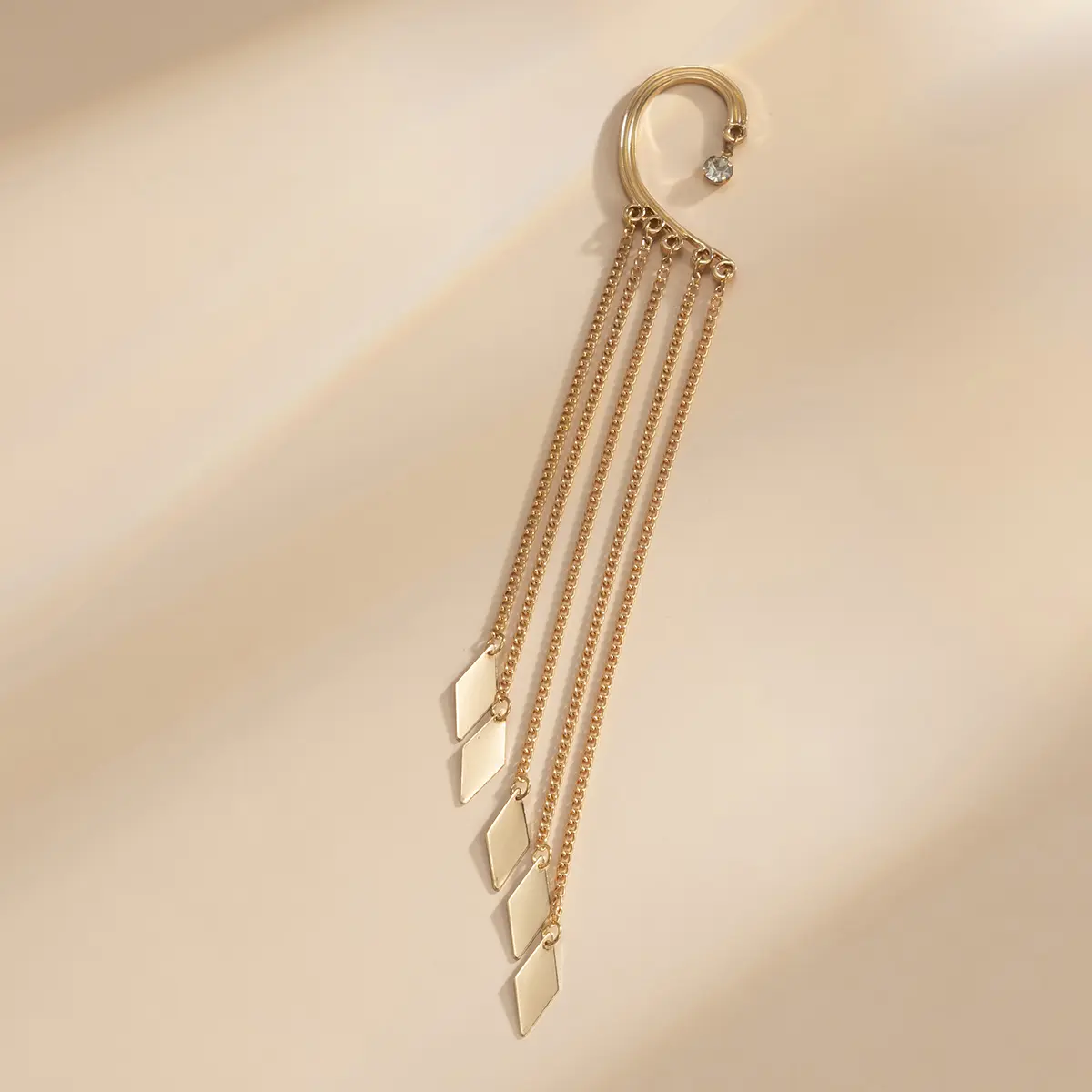 Ingemark Kpop Long Tassel Clip Earring for Women Ladies No Piercing Fake Cartilage Exquisite Ear Bone Clips Pendientes Jewelry