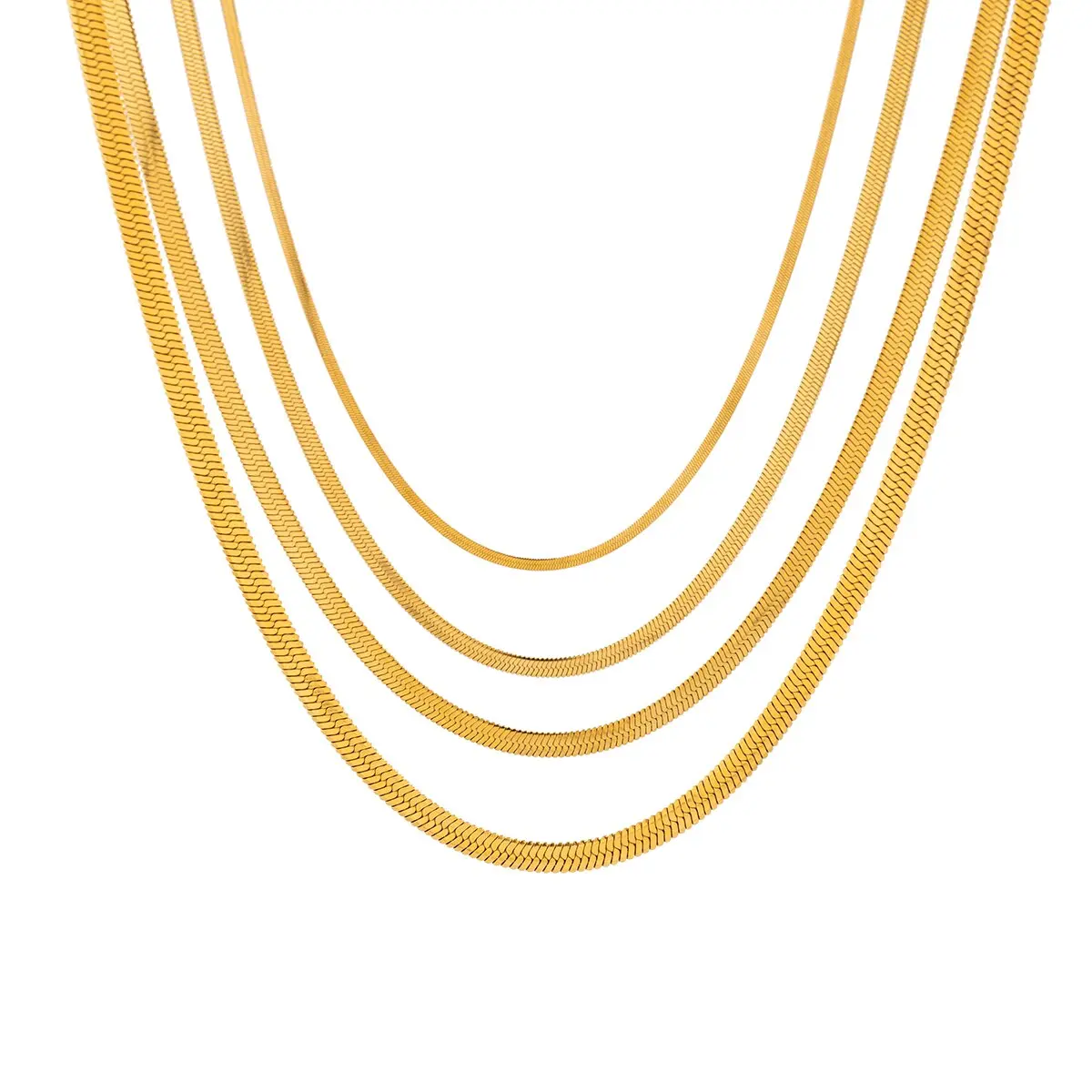 High Quality Unisex Stainless Steel Flat Snake Chain Necklace for Women Vintage Gold Color Choker Neck Jewelry Accessories Men