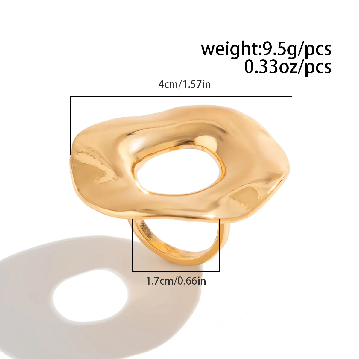 Ingemark Creative Unique Metal Petal Flower Branch Open Ring Women Punk Gold Color Geometric Adjustable Rings Y2K Couple Jewelry