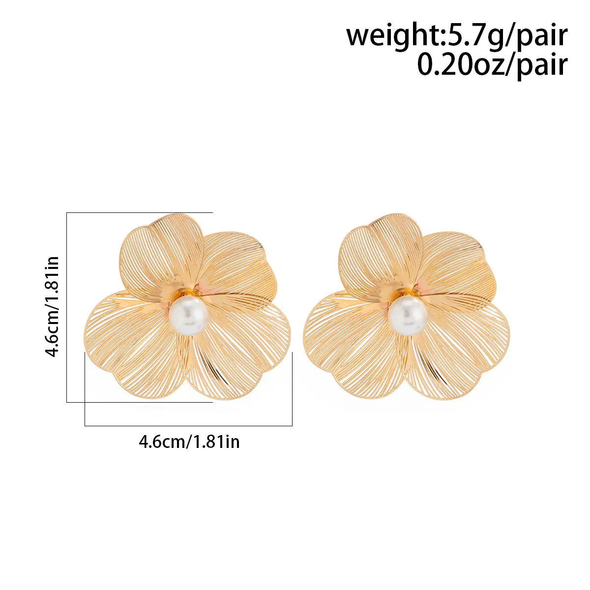 Ingemark Punk Vintage Metal Petal Flower Stud Earrings Women Girls Trend 2024 Goth Geometric Piercing Earring Jewelry Steampunk