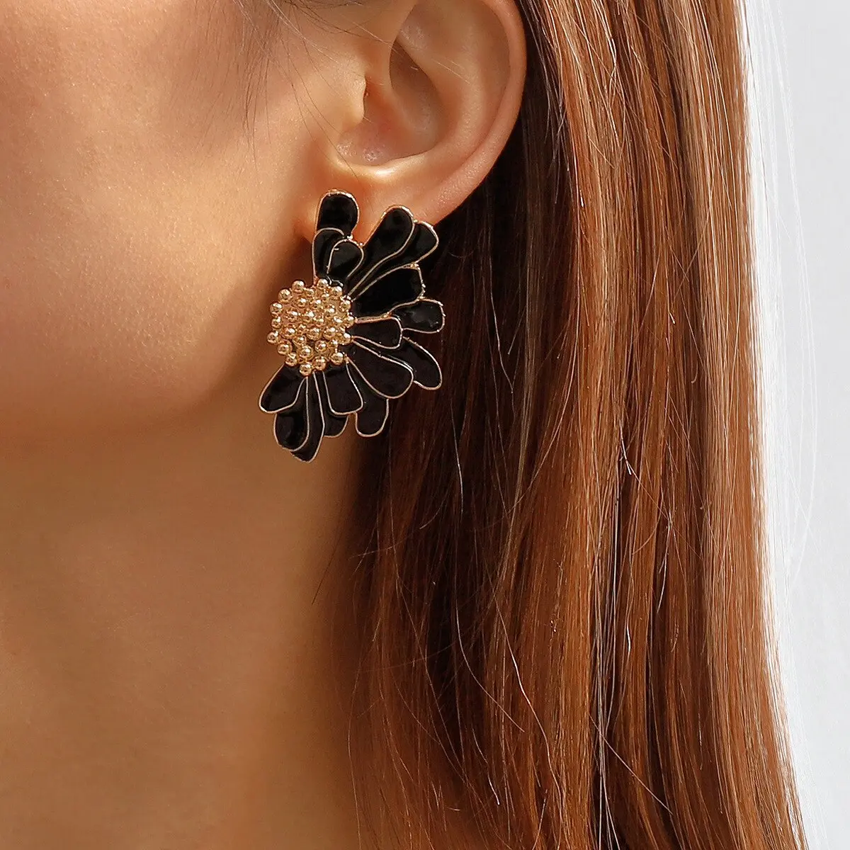 Boho Colorful Big Flower Petal Irregular Stud Earring for Women Trendy Kpop Sweet Piercing Earring Ear Y2K Jewelry Accessories