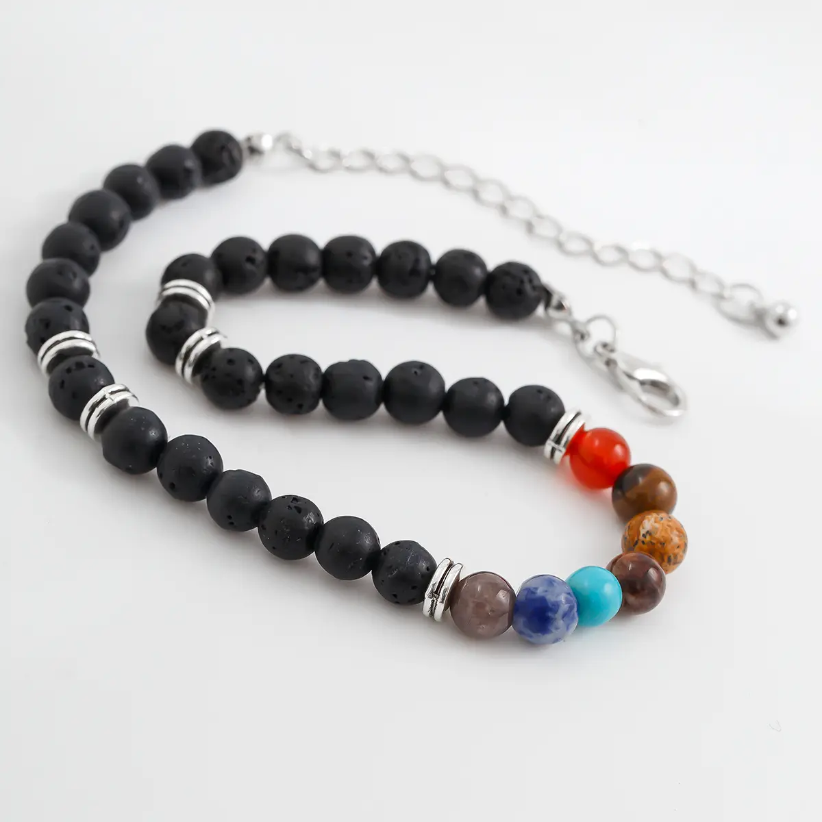 Ingemark Gothic Black Beaded Elastic Chain Anklet For Men Women Summer Beach Vintage Barefoot Ankle Link Jewelry Accessories New