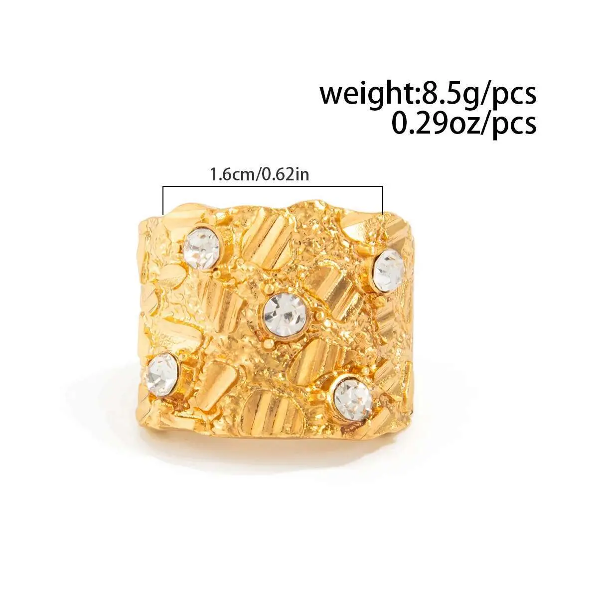 Ingemark Luxury Inlaid Rhinestone Open Adjustable Rings for Women New Trend Vintage Finger Rings Women Wedding Couple Jewelry