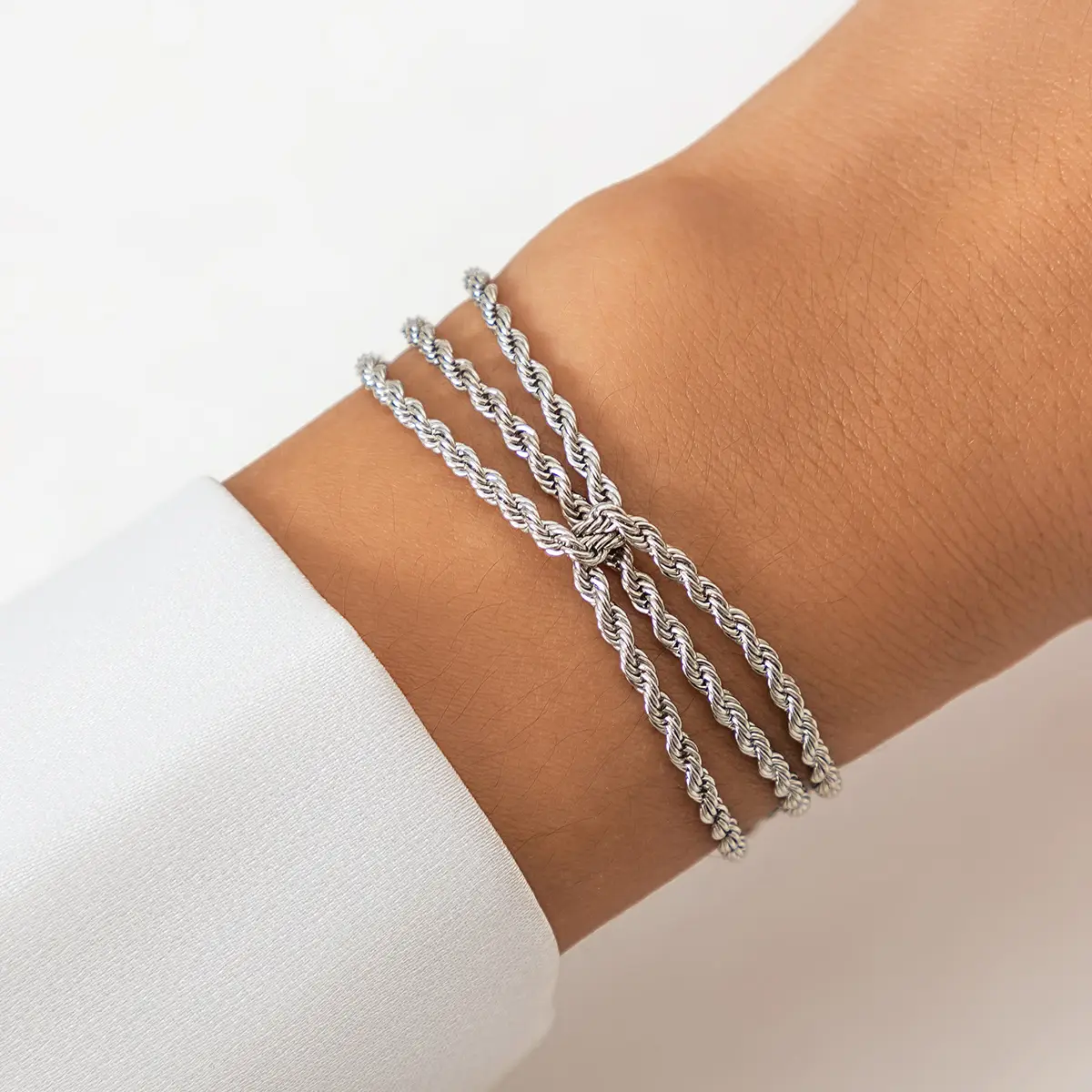 Ingemark Multilayer Twisted Rope Chain Bracelet for Woman Hip Hop Punk Beads Link Charm Bangles Couple Friends Hand Jewelry Gift