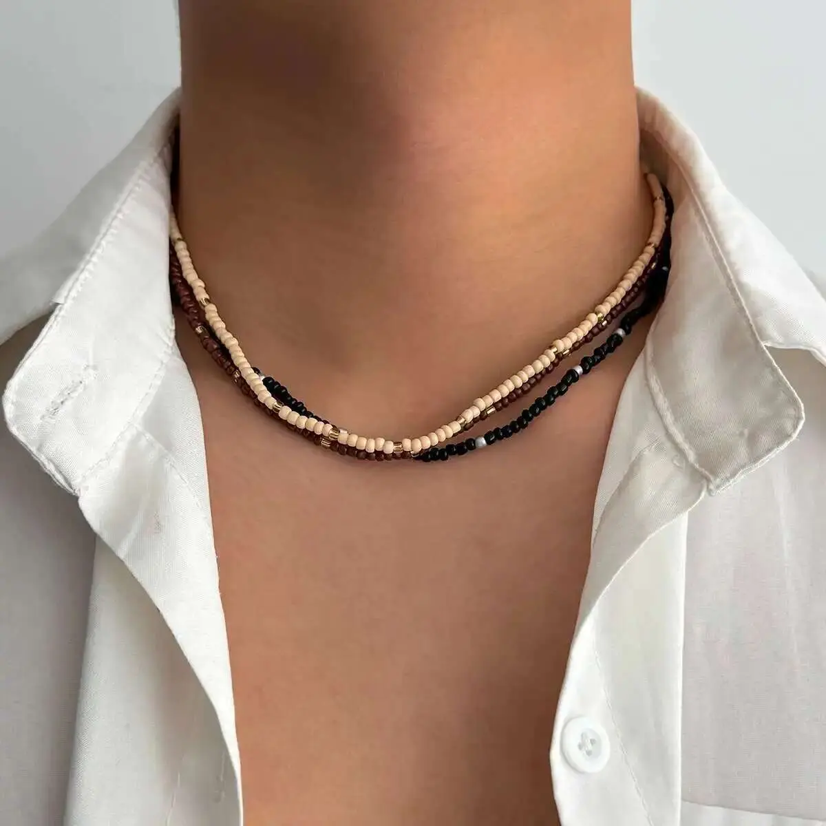 Ingemark 3Pcs/Set Ethnic Conch Coconut Tree Pendant Choker Necklace Men 2025 New Trend Boho Imitation Pearl Chain Summer Jewelry