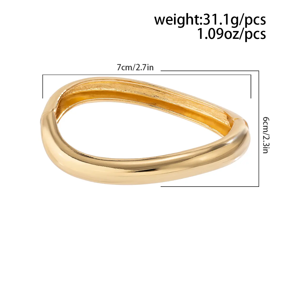 Ingemark Creative Punk Irregular Wide Bangles for Women on Hand Goth Metal Arm Bracelet Couple Grunge Jewelry Steampunk Men Gift