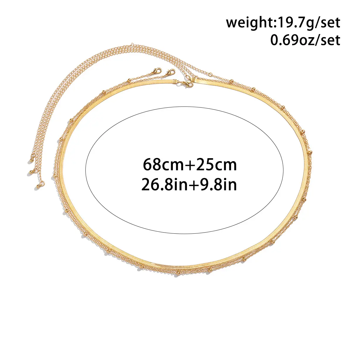 3Pcs/Set Bohemian Flat Snake Chain Belly Waist Chain for Women Sexy Bikini Multilayer Thin Body Jewelry Summer Beach Accessory