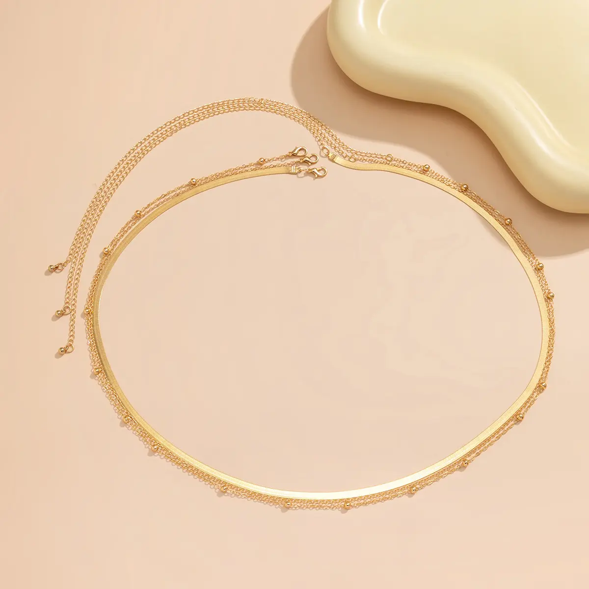 3Pcs/Set Bohemian Flat Snake Chain Belly Waist Chain for Women Sexy Bikini Multilayer Thin Body Jewelry Summer Beach Accessory