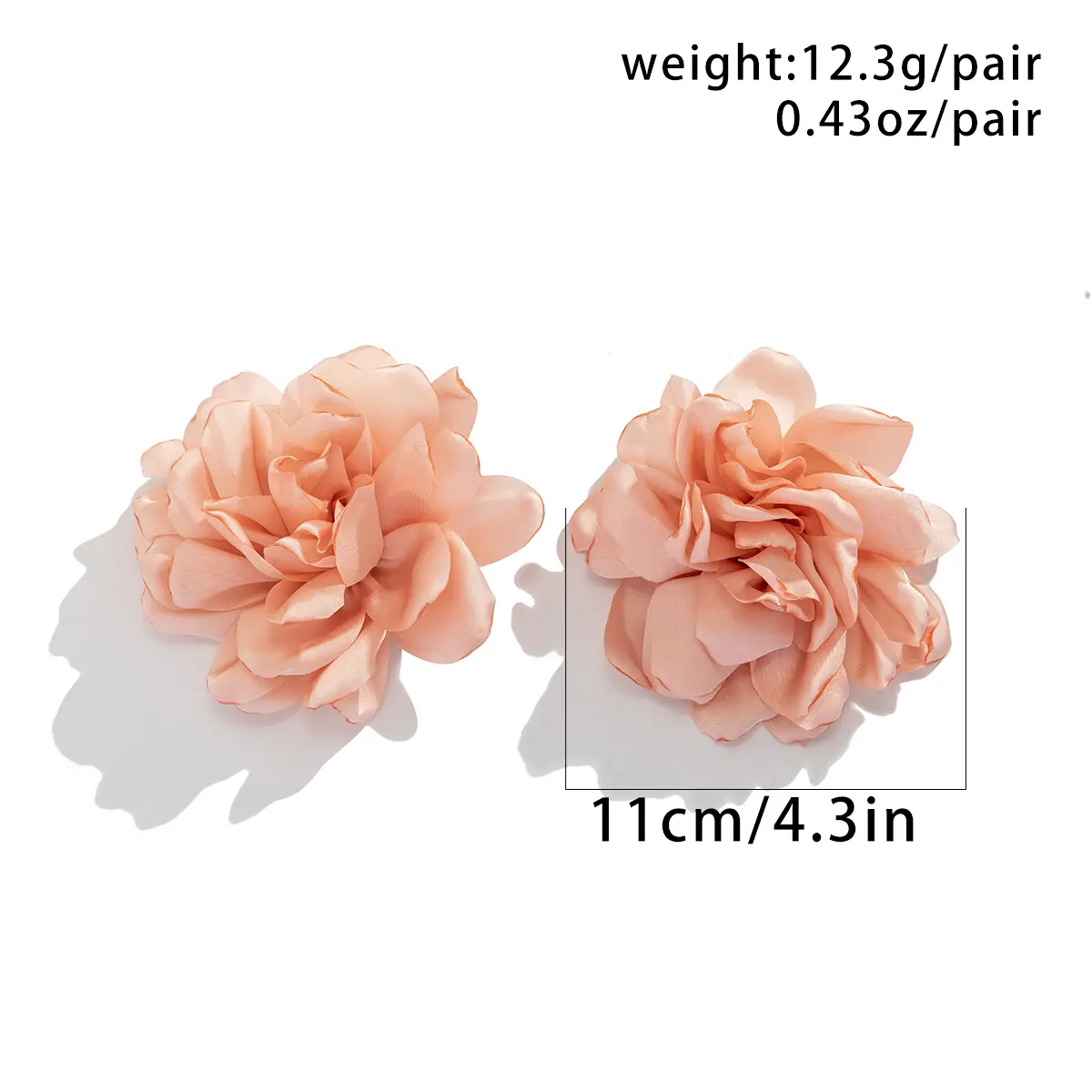 Ingemark Exaggerated Large Fluffy Fabric Flower Stud Earrings for Women Elegant Petal Earring Trendy Y2K Jewelry Wed Accessories
